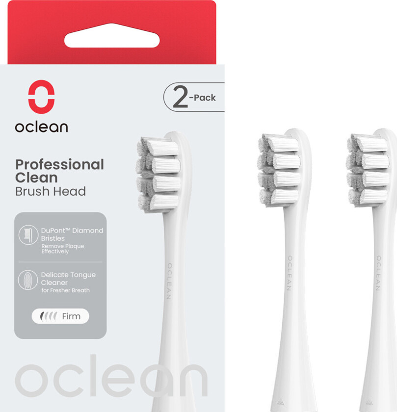 Oclean Professional Clean Tannbørstehoder - Grå - 2 stk