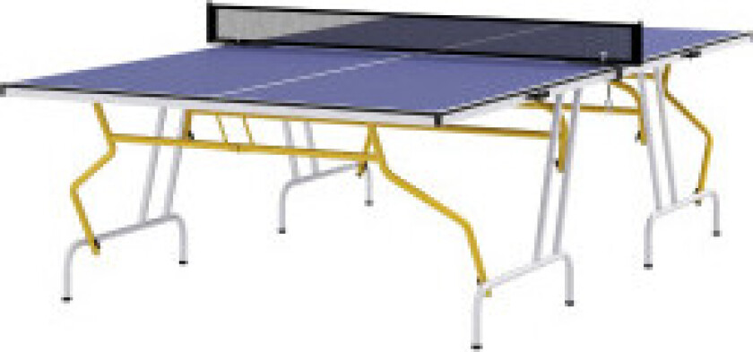 Bilde av Bordtennisbord Sammenleggbart Bord I Kvartaler Med Bordtennisnett, 2 Bordtennisball, 3 Baller, Blå