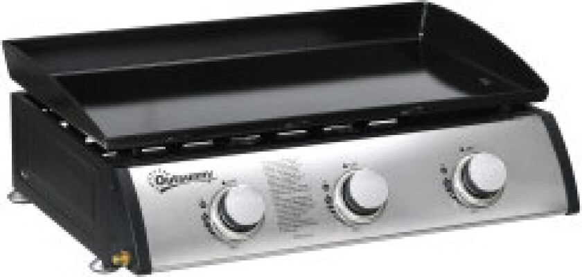 Gassgrill, Bordgrill Bbq Med 3 Brennere, Bordgassgrill Med Slange, Lokk, Campinggrill For Hage, Rustfritt Stål, Metall, Svart, 6