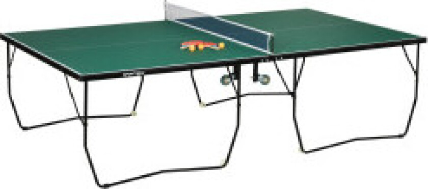 Bilde av Innendørs Bordtennisbord Med Hjul Bordtennisbord Sammenleggbart Bordtennisspillsett Med 2 Bordtennisball Og 3 Baller, Stål, Grøn