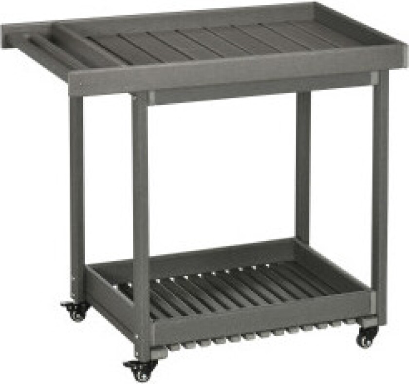 Serveringsvogn Grillvogn Med Håndklestativ, Hagevogn Med 2 Hyller, Utendørs Multifunksjonsbord, 87X50X80Cm