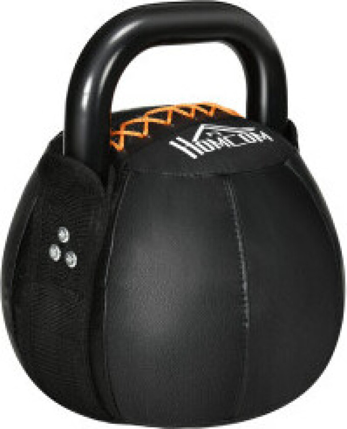 Kettlebell 8 Kg Kettlebell Med Stålhåndtak For Styrketrening, Vektløfting, Utholdenhet, Gulvvennlig Kåpe I Kunstskinn, Svart