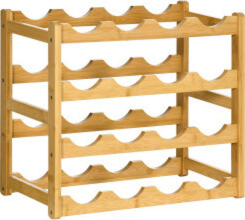 Vinstativ Flaskestativ Bambus Naturtre 16 Flasker 43X23,5X38Cm