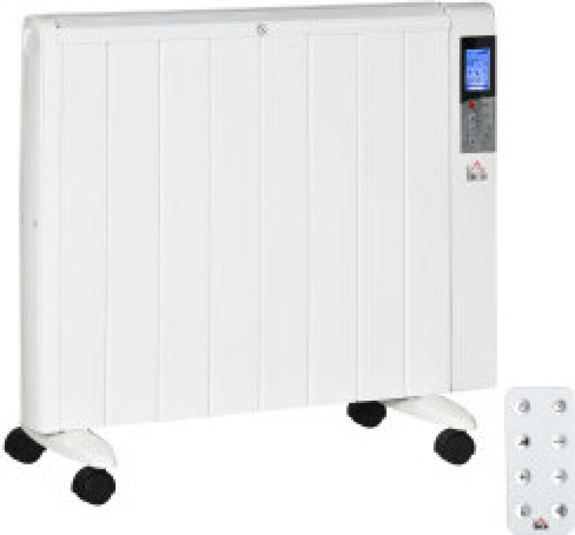 4-Modus Radiator Med Lcd-Skjerm 2000W Elektrisk Varmeovn 2 Nivåer 5-35℃, Fjernkontroll, Hjul Og Beskyttelse For 15 M² Rom 75 X 7