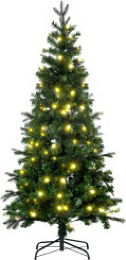 180 Cm Kunstig Juletre, Naturtro Juletre Med 509 Grenspisser, 260 Led-Lys, Fire Lysfarger Til Jul, Plast, Grønn