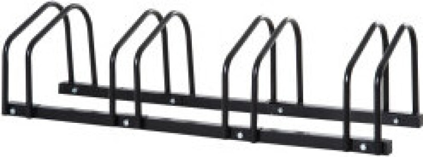 Bilde av Sykkelstativ For Opptil 5 Sykler Værbestandig, Slitesterk, Gulv- Og Veggmontering, Stål, Sølv, 145X33X27Cm