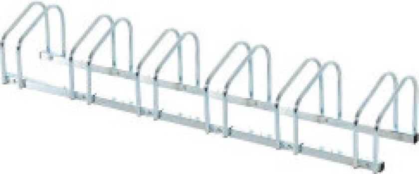 Bilde av Sykkelstativ For Opptil 6 Sykler Værbestandig, Slitesterk, Gulv- Og Veggmontering, Stål, Sølv, 179X33X27Cm