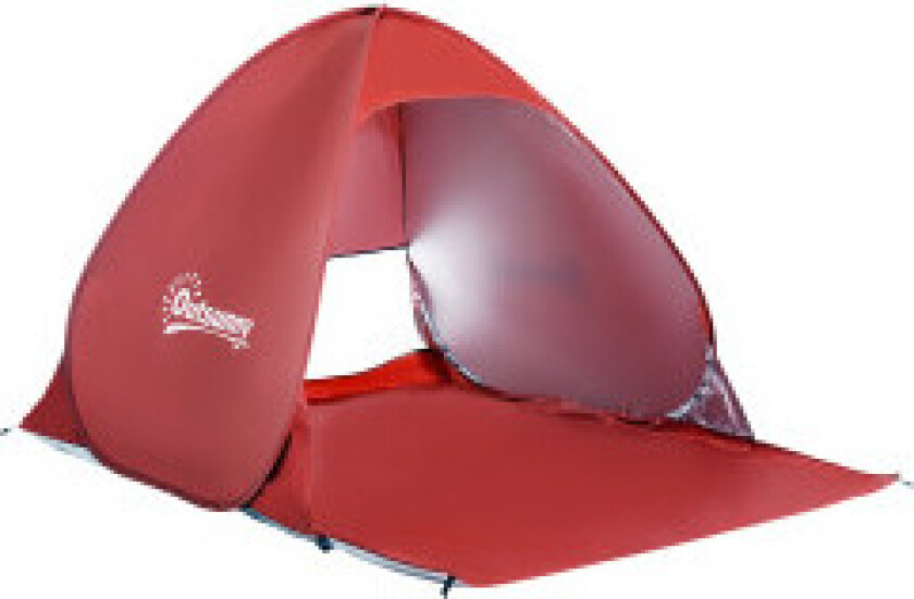 Beach Shelter Quick Assembly Beach Telt Pop Up Telt, Automatisk, Polyester, Rød, 200X150X119Cm
