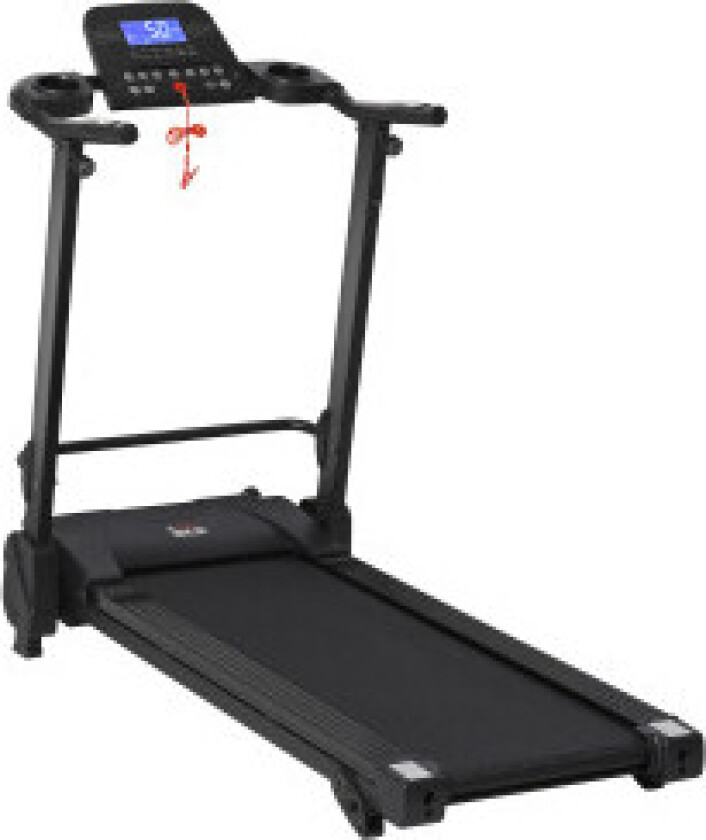 Elektrisk Tredemølle Med Lcd-Skjerm, Usb- Og Mp3-Spiller, Sammenleggbar Treningsmaskin, 1-14 Km/T, Stål, Svart, 54X101X105Cm