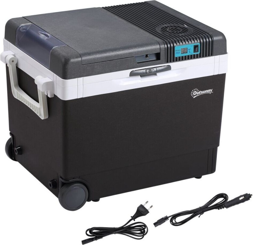 Bilkjøleskap 33L Kjøleboks Minikjøleskap Bærbar Dc 12V Ac 220V/240V For Bil Og Camping Grå 40 X 30 X 43 Cm