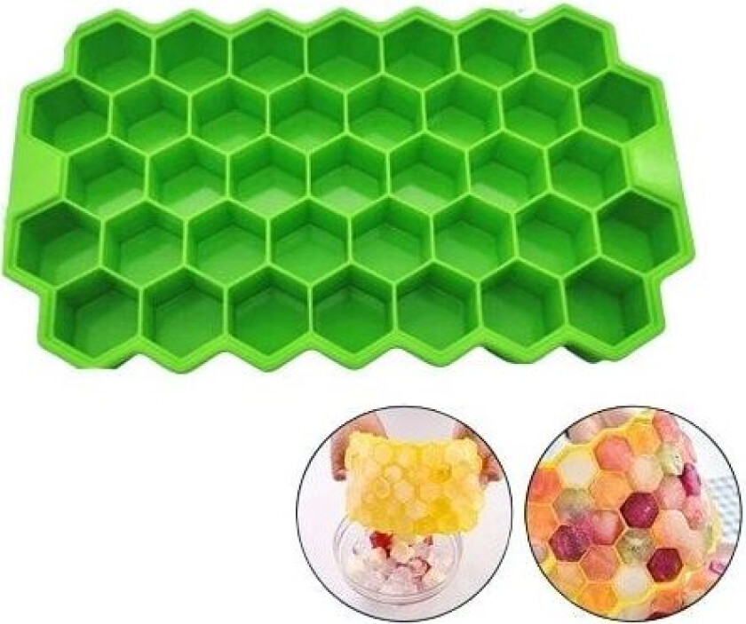 4 biter 37 Grid Honeycomb Silicon Ice Cube Mold Stor-kapasitet Ice Tray Mould Reusable Mat Grade Icemaker