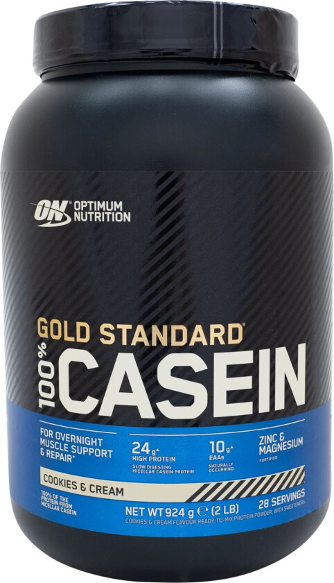 Bilde av 100 % Gold Standard Casein 908 g, proteinpulver Cookies & Cream