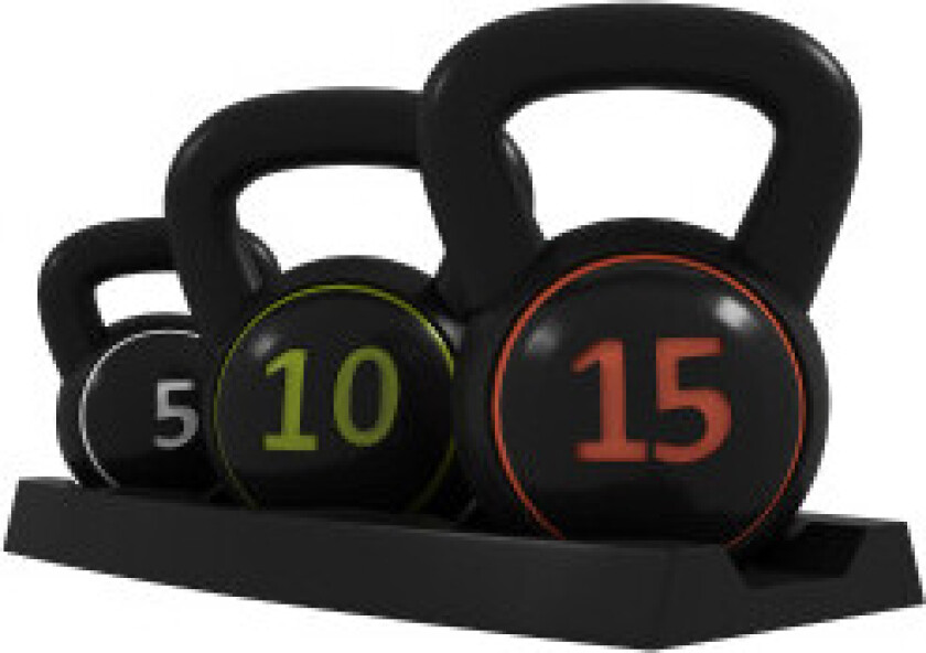 Kettlebell, 2,2 Kg, 4,5 Kg, 6,8 Kg Kettlebell, Sett Med 3 Ballvekter For Gymnastikk, Styrketrening, Svart