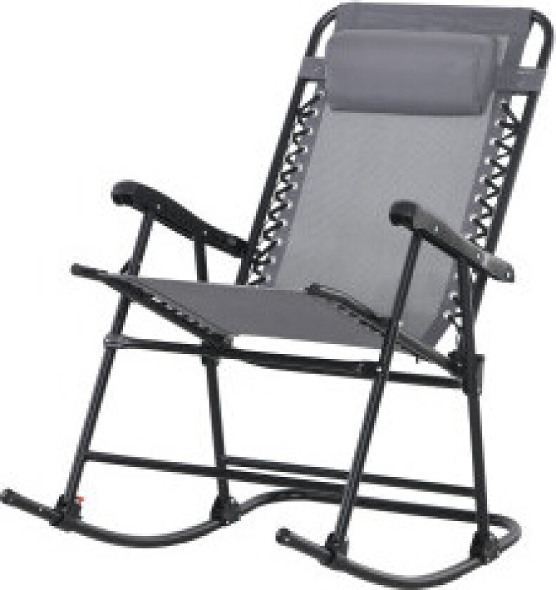 Gyngestol Sammenleggbar Hagestol Huskestol Pute Opp Til 120Kg Hage Balkong Mesh Lys Grå 95X64X106Cm