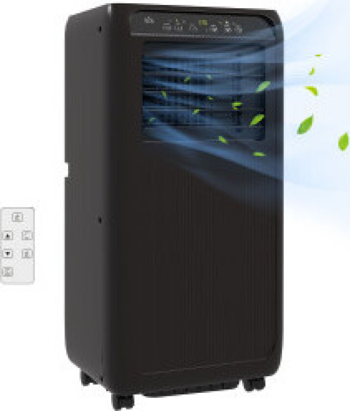 Air Conditioner Mobil 3-I-1 Kjøling Ventilasjon Avfukting 9000Btu Led Fjernkontroll Timer Svart