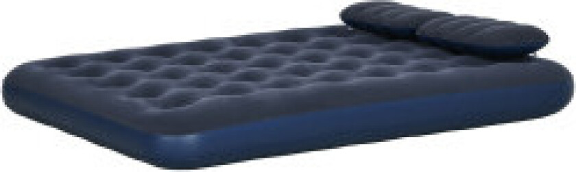 Air Bed Dobbel Luftmadrass Med Håndpumpe Og Pute, Blå, 203X152X22Cm