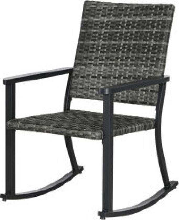 Rattan Gyngestol Hagestol Gyngestol For Balkong Og Uteplass Loungemøbler Grå 62X75X95Cm