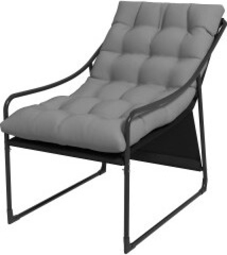 Hagestol Hagestol Med Tykk Sittepute Hage Lounge Stol Med Armlen, Bæreevne Opptil 120 Kg, For Hage, Balkong, Grå