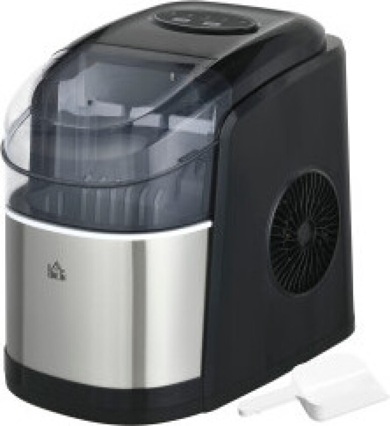 Isbitmaskin, Ismaskin, 12Kg/Dag, 9 Stykker/6-12 Minutter, 1,8L Isbitmaskin Med 1,7L Vanntank, 2 Isbitstørrelser, Isskje