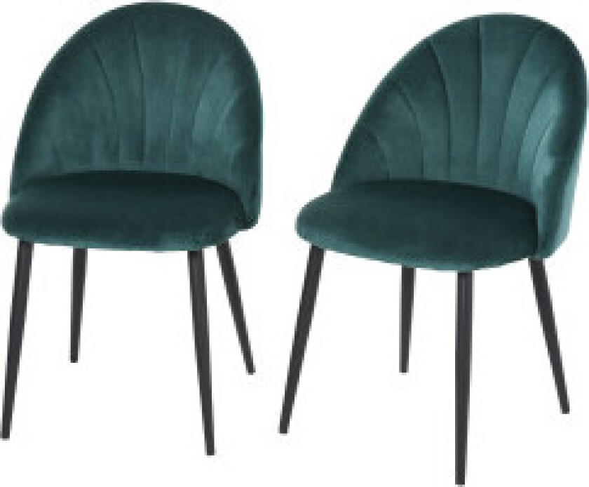 Spisestuestoler Sett Med 2 Moderne Kjøkkenstoler Skandi Design Stuestol Polstret Stol Kontorstol Fløyel Metallgrønn 52X54X79Cm