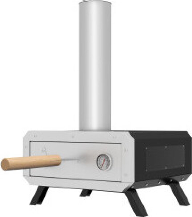 2-I-1 Utendørs Pizzaovn Med Pizzastein, Pizzaspade, Pizzaskall, Stål, Svart, Grillovn For Bbq