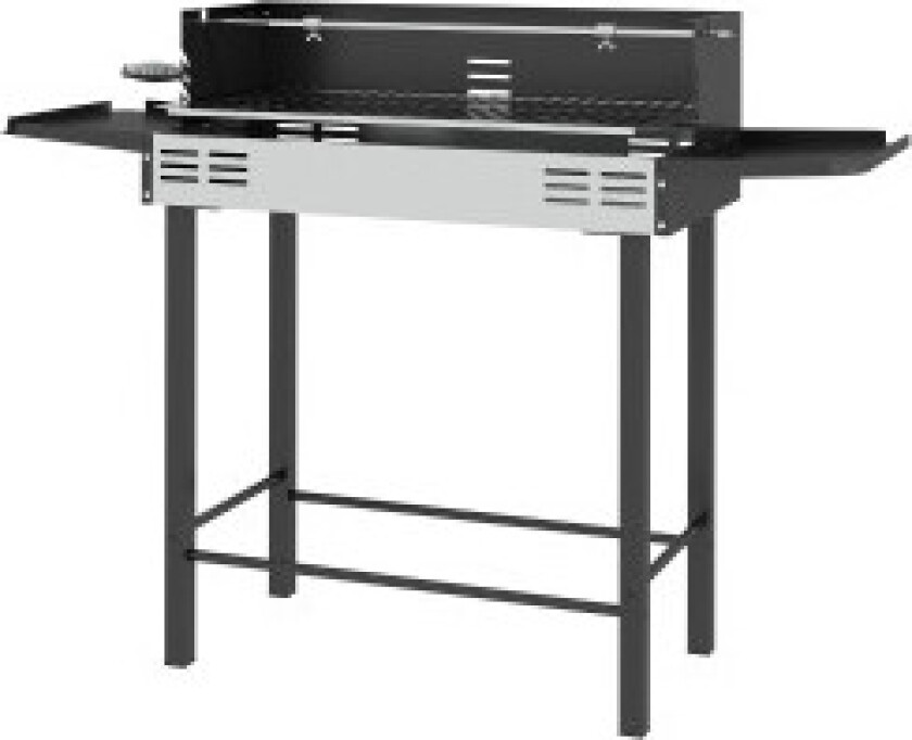 Kullgrill Campinggrill Med Grillrist Og Rotisseriesett Sammenleggbar Campinghagegrill I Rustfritt Stål + Metall Svart