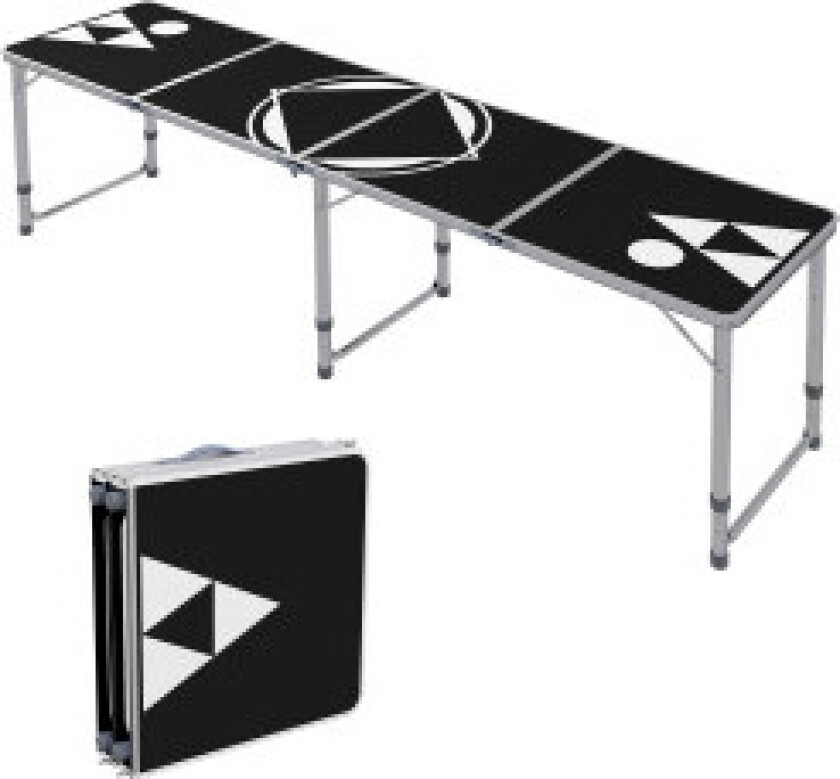 Bilde av Beer Pong Bord Sammenleggbart Campingbord 240 X 60 Cm Sammenleggbart Bord Høydejusterbart Reisebord For Hage, Balkong, Aluminium