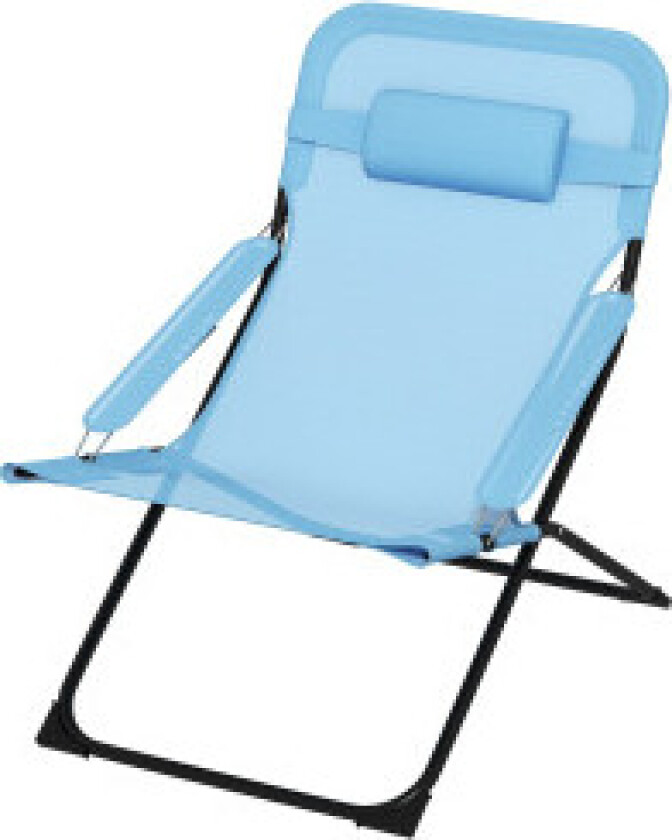 Klappstol Hagestol Justerbar Rygg Campingstolpute 120Kg Mesh Blå