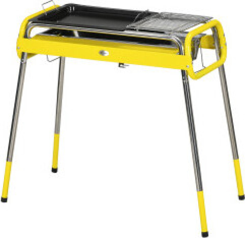 Sammenleggbar Kullgrill, Bbq-Grill Med 2 Grillrister, Grillplate, Sammenleggbare Ben, Avtakbart Kullgrill, Rustfritt Stål