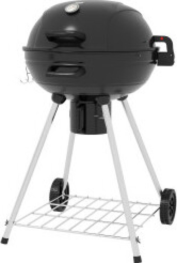 Kullgrill, Bbq Campinggrill Med Grillrist, Hjul, Hylle, Askefanger, Integrert Termometer, Metall
