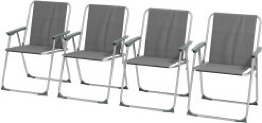 Sammenleggbare Stol Sett Med 4 Sammenleggbare Hagestoler Med Ryggstøtte Armlen Campingstol For Hagebalkong Oxford Grå 53 X 54 X