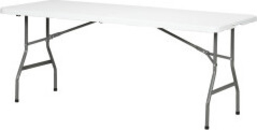 Campingbord Sammenleggbar Balkong Bord 6 Personer Buffetbord Hage Hdpe Hvit 180X75X73Cm