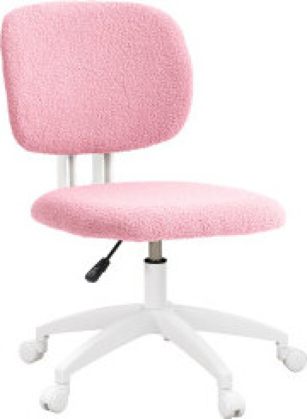 Kontorstol Ergonomisk Skrivebordsstol Høydejusterbar Pc-Stol Uten Armlen Svingstol Velvet Pink