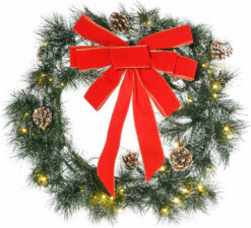 Grankrans Dørkrans Julekrans Bak Med Hengende Malje Pe Grønn Ø60 X 10 Cm