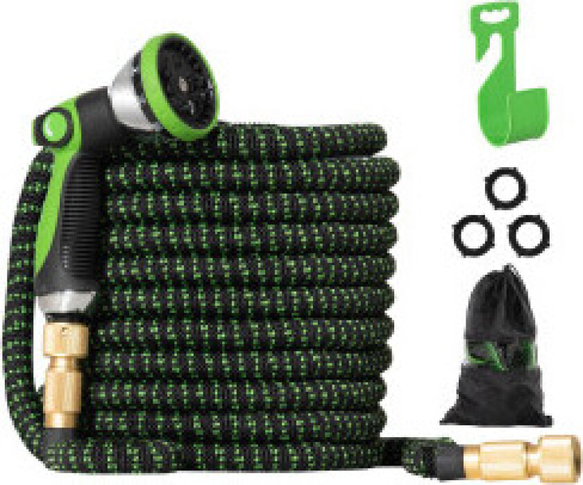 Fleksibel Hageslange 22,5 M 10 Funksjoner Spraydyse Vannslange 1/2 3/4 Tommers Tilkobling Bilvask Vanning