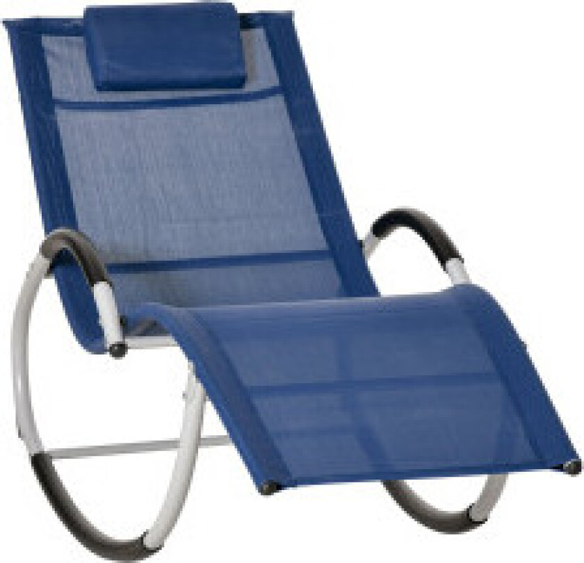 Gyngestol Hage Gyngestol Med Nakkestøtte, Huskestol, Hagestol, Metall, Mesh, Blå, 65X144X83 Cm
