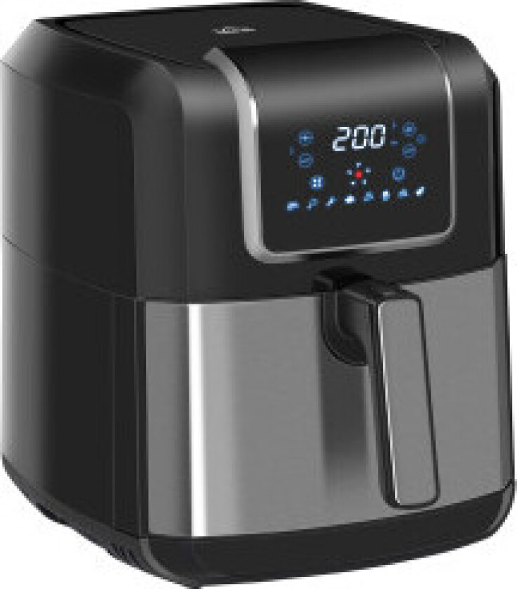 Hot Air Fryer 6,5L 1700W Med 8 Menyer Led-Skjerm Non-Stick Beleggkurv For Sunn Oljefri Matlaging Svart 36,5 X 29 X 33,8 Cm