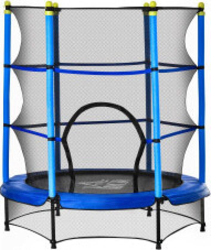 Bilde av Trampoline For Barn Ø140 Cm Fitness Trampoline Med Sikkerhetsnett Kantdekke Gummitau Polstret Innendørs Utendørs Hoppestål Oppti