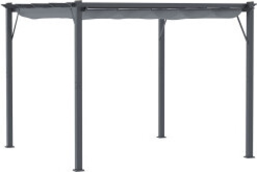 Pergola Gazebo Uteplass Med Skyvetak, Hage, Aluminium, Koksgrå + Mørkegrå, 3X3X2,23M