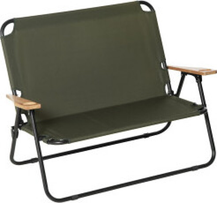 Campingstol, Hagestol, Direktørstol, Sammenleggbar Stol, 2-Seter, Sammenleggbar Med Koppholder Opptil 160 Kg, Stål + Oxfordstoff