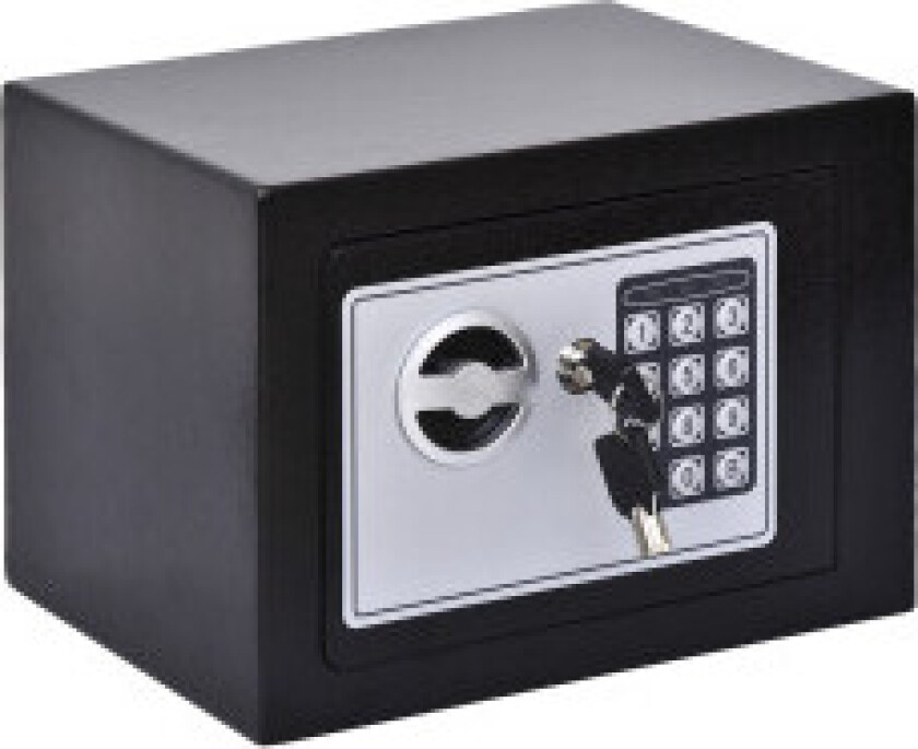 Safe, Møbelsafe Med Elektronisk Lås, Stål, Sort, 23X17X17Cm