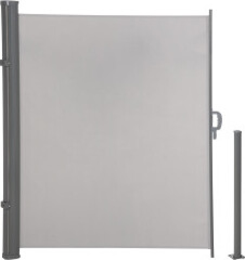 Sidemarkise 300X160Cm Privatliv Og Solbeskyttelse, Siderullgardin For Balkong Og Terrasse, Uv50+ Polyester, Grå