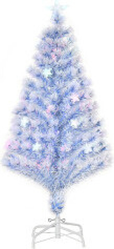 Kunstig Juletre Med 3 Led-Lys Juletre Pvc Metall Hvit + Blå Ø60 X 120H Cm