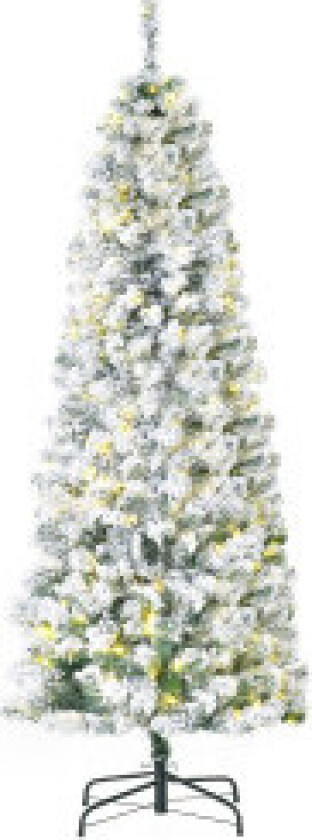 Kunstig Juletre Med Fjernkontroll Led-Lys Juletre Pvc Metall Grønn + Hvit Ø60 X 180 Cm