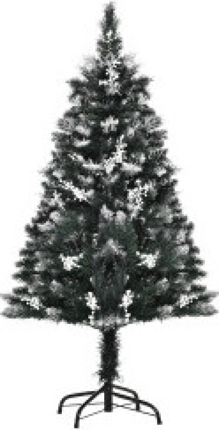 Kunstig Juletre 1,2 M Juletre Snødypet Design Juletre 222 Grener Flammehemmende Pvc Mørkegrønn Ø60 X 120 Cm