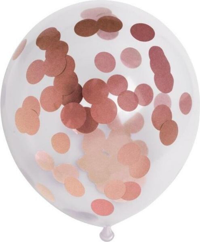 Konfettiballong -Rosegull pk/6