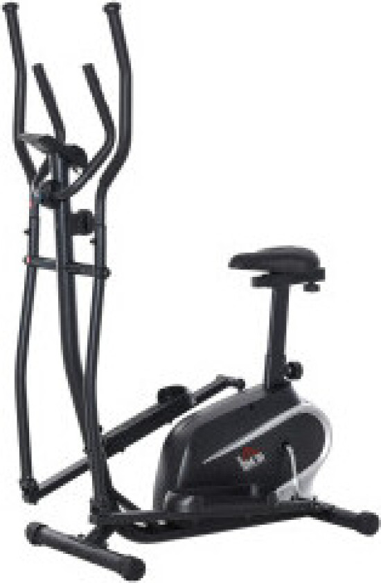 Treningssykkel Crosstrainer Elliptisk Trener Med Lcd-Skjerm, Justerbar Setehøyde, 8 Nivåer, 2 Hjul