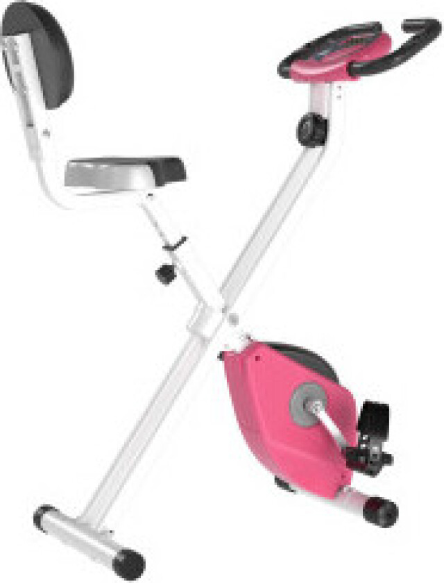 Treningssykkel F-Bike Sykkeltrener Med 8 Nivåer Av Justerbar Magnetisk Motstand, Høydejusterbar Stål Rosa + Hvit 43 X 97 X 109 C