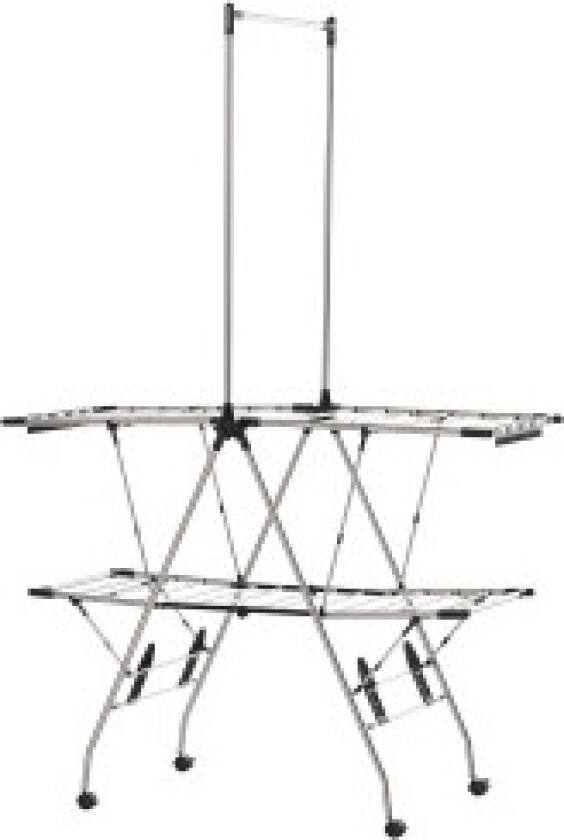 Kleslufter Med Teleskopstenger, Tørketrommel, Klesstativ, Tørkestativ, Sammenleggbar, Stort Tørkerom, Rustfritt Stål, 138,5X63X2