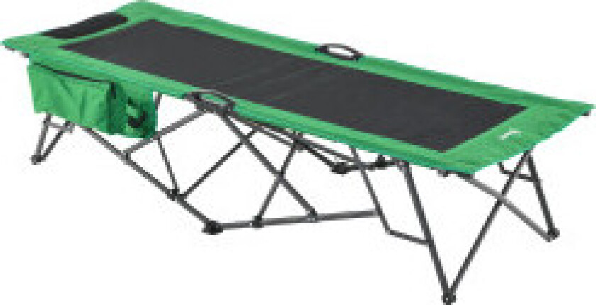 Bilde av Campingseng, Feltseng, Sammenleggbar Seng Med Sidelomme, Drikkeholder, Lastekapasitet Opptil 136 Kg, Stål Oxford Grønn + Svart,